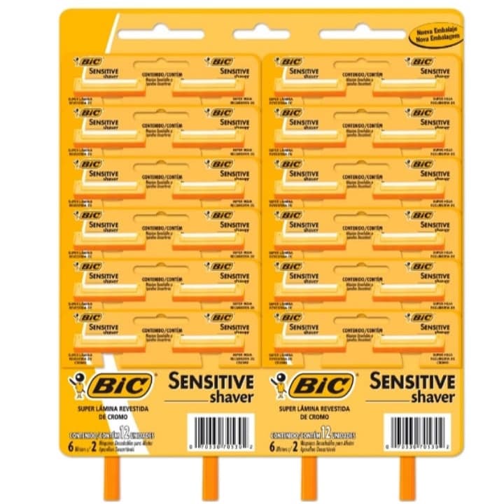 APARELHO DE BARBEAR BIC SENSITIVE SHAVER 12X2UN