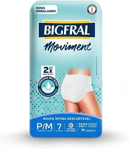 FRALDA BIGFRAL MOVIMENT UNISSEX P/M 8X7UN