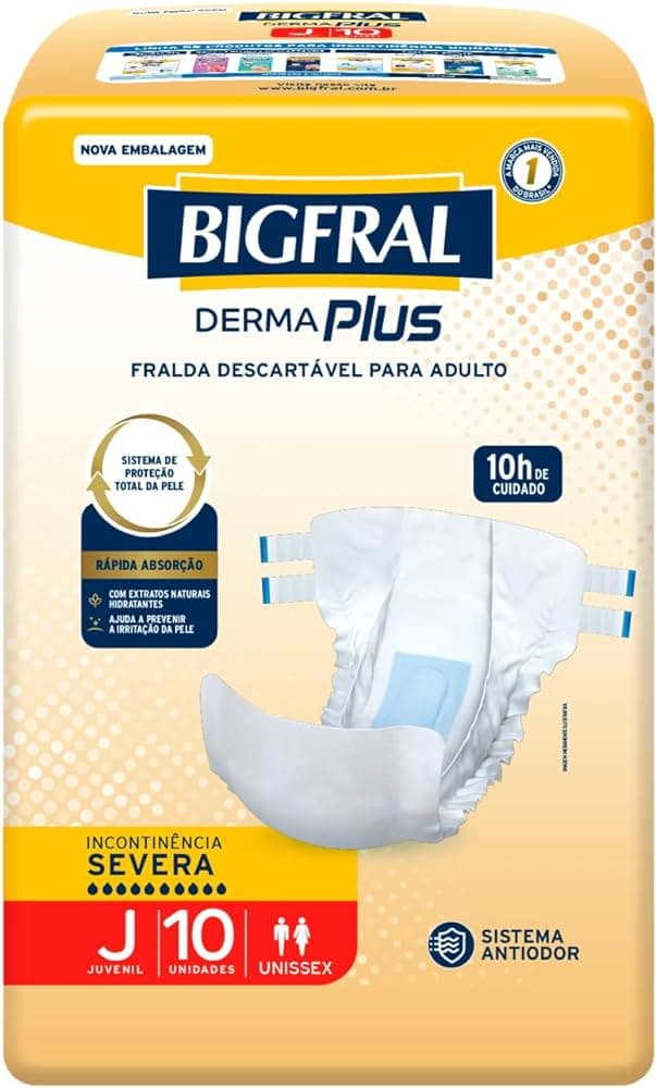 FRALDA BIGFRAL DERMA PLUS JUV 8X10UN