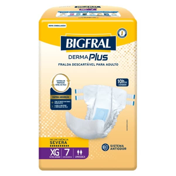 FRALDA BIGFRAL DERMA PLUS XG 8X7UN