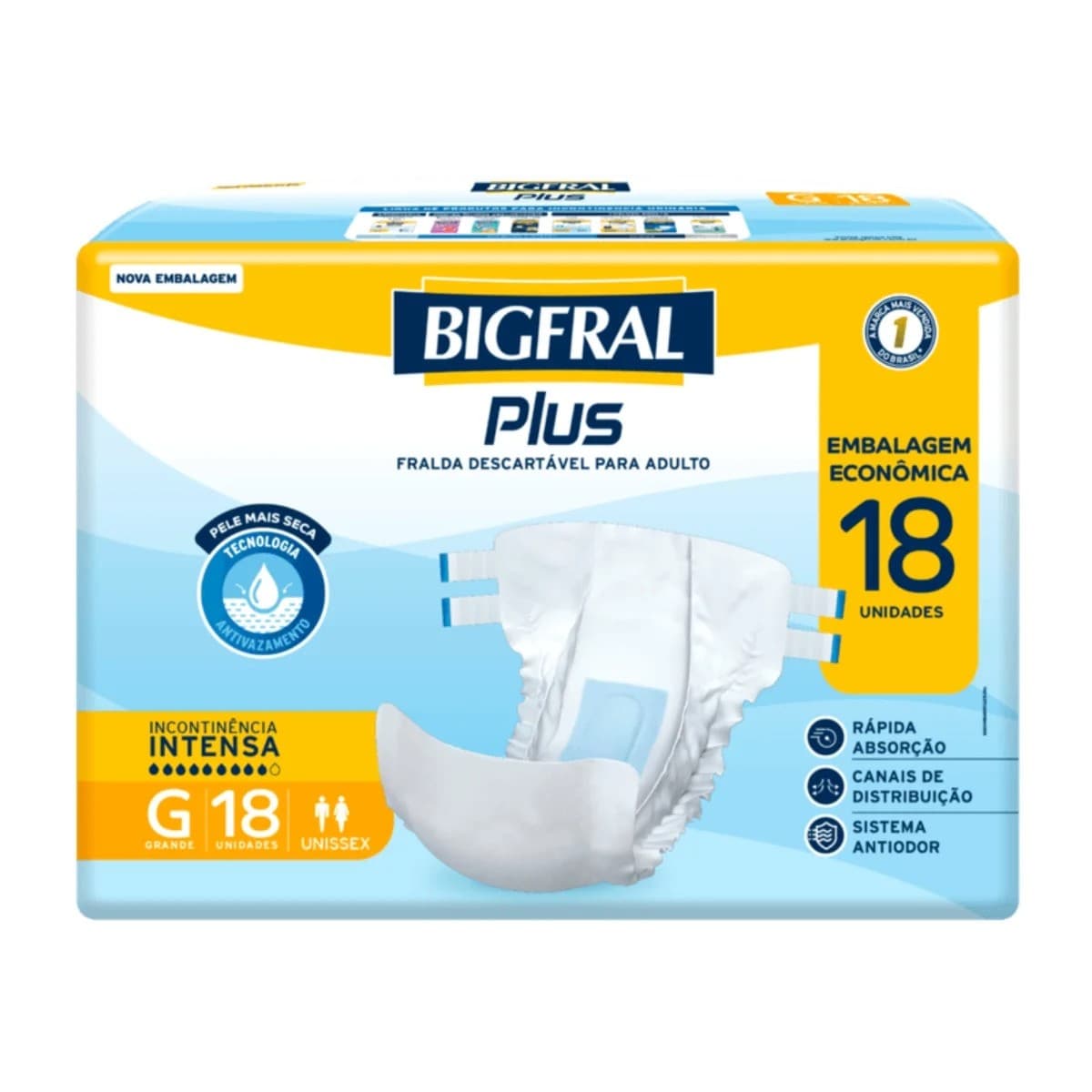 FRALDA BIGFRAL REGULAR PLUS ECONÔMICA G 4X18UN