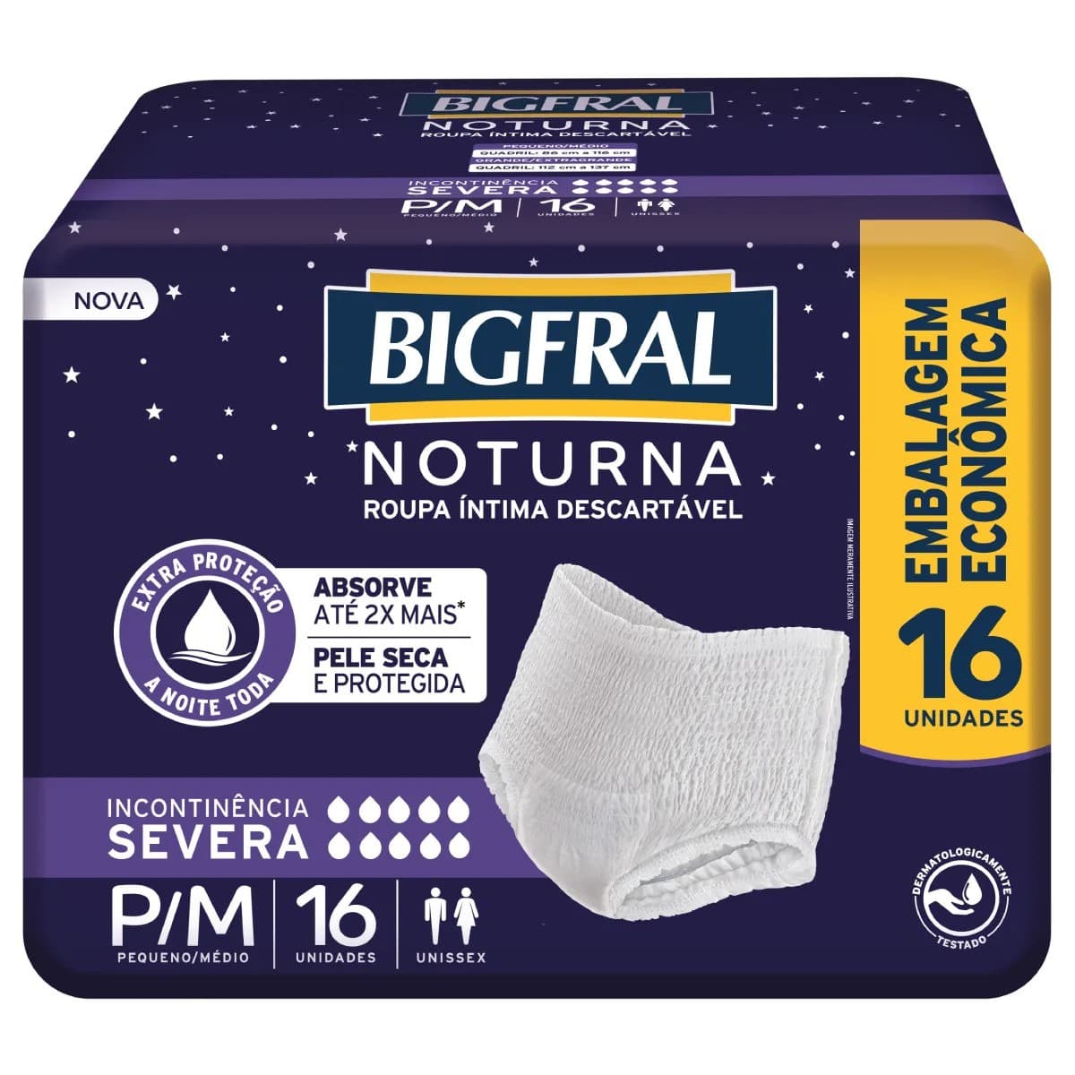 FRALDA BIGFRAL PANTS NOTURNA ECONÔMICA P/MD 4X16UN