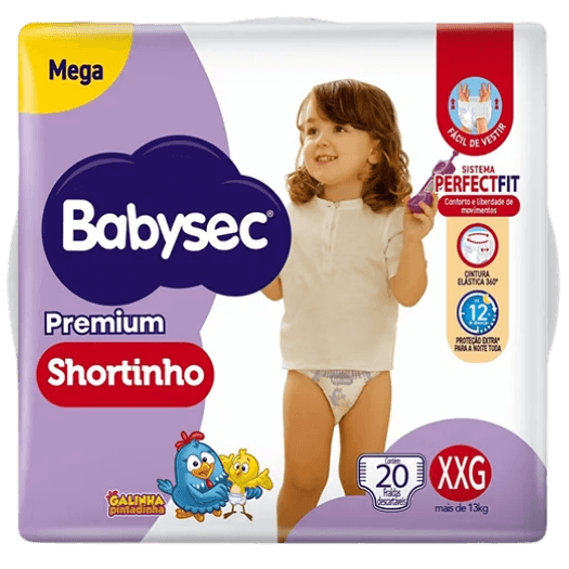 FRALDA BABYSEC MEGA SHORTINHO PREMIUM XXG 6X20UN
