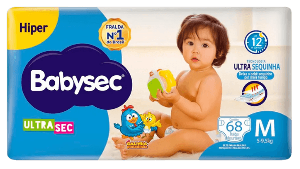 FRALDA BABYSEC HIPER ULTRASEC M 2X68UN