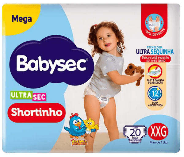 FRALDA BABYSEC MEGA SHORTINHO ULTRASEC XXG 6X20UN