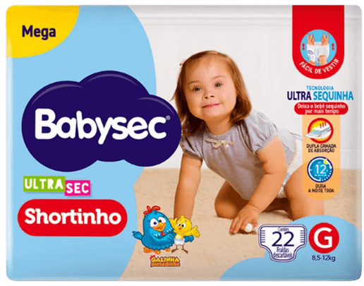 FRALDA BABYSEC MEGA SHORTINHO ULTRASEC G 6X22UN