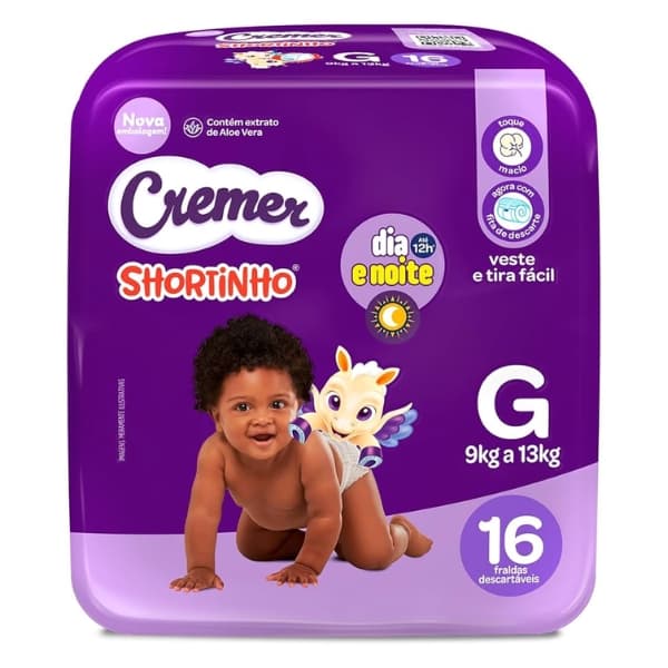 FRALDA CREMER SHORTINHO JUMBINHO G 8X16UN