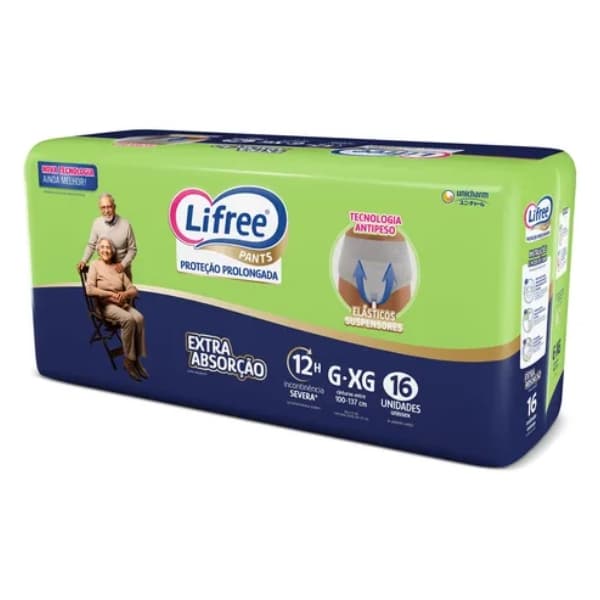 FRALDA LIFREE CALÇA EXTRA ABSORÇÃO G/XG 4X16UN