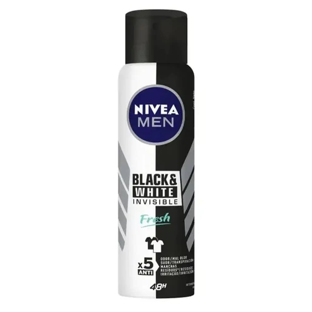 DESODORANTE NIVEA AEROSSOL MEN INVISIBLE B&W FRESH 150ML