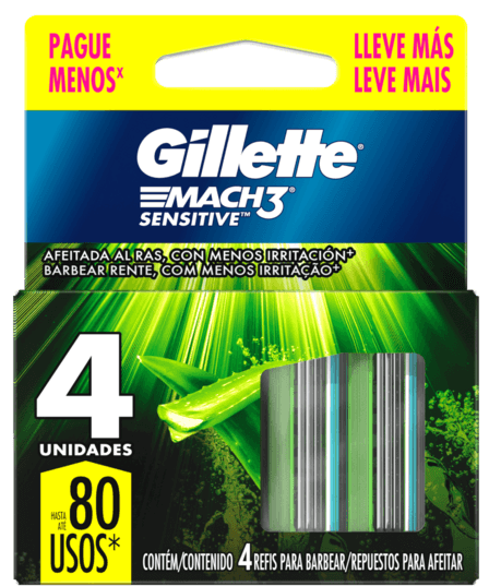 CARGA GILLETTE MACH3 SENSITIVE 4 UN