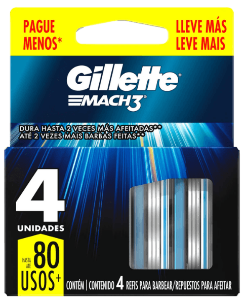 CARGA GILLETTE MACH3 4 UN