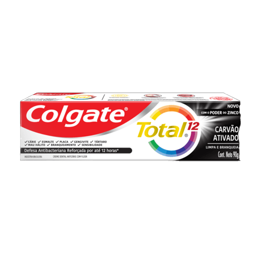 CREME DENTAL COLGATE TOTAL 12 CARVÃO ATIVADO 90GR