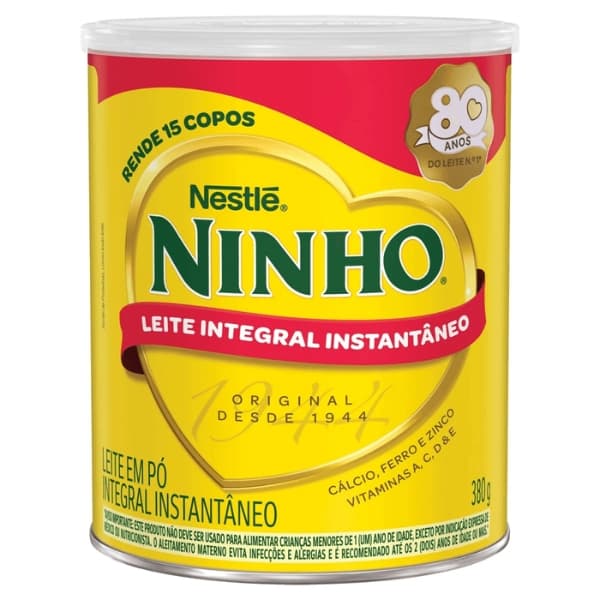 LEITE EM PÓ NINHO INTEGRAL INSTANTÂNEO LATA 380GR
