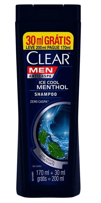 SHAMPOO CLEAR MEN ICE COOL 200ML PROMOCIONAL