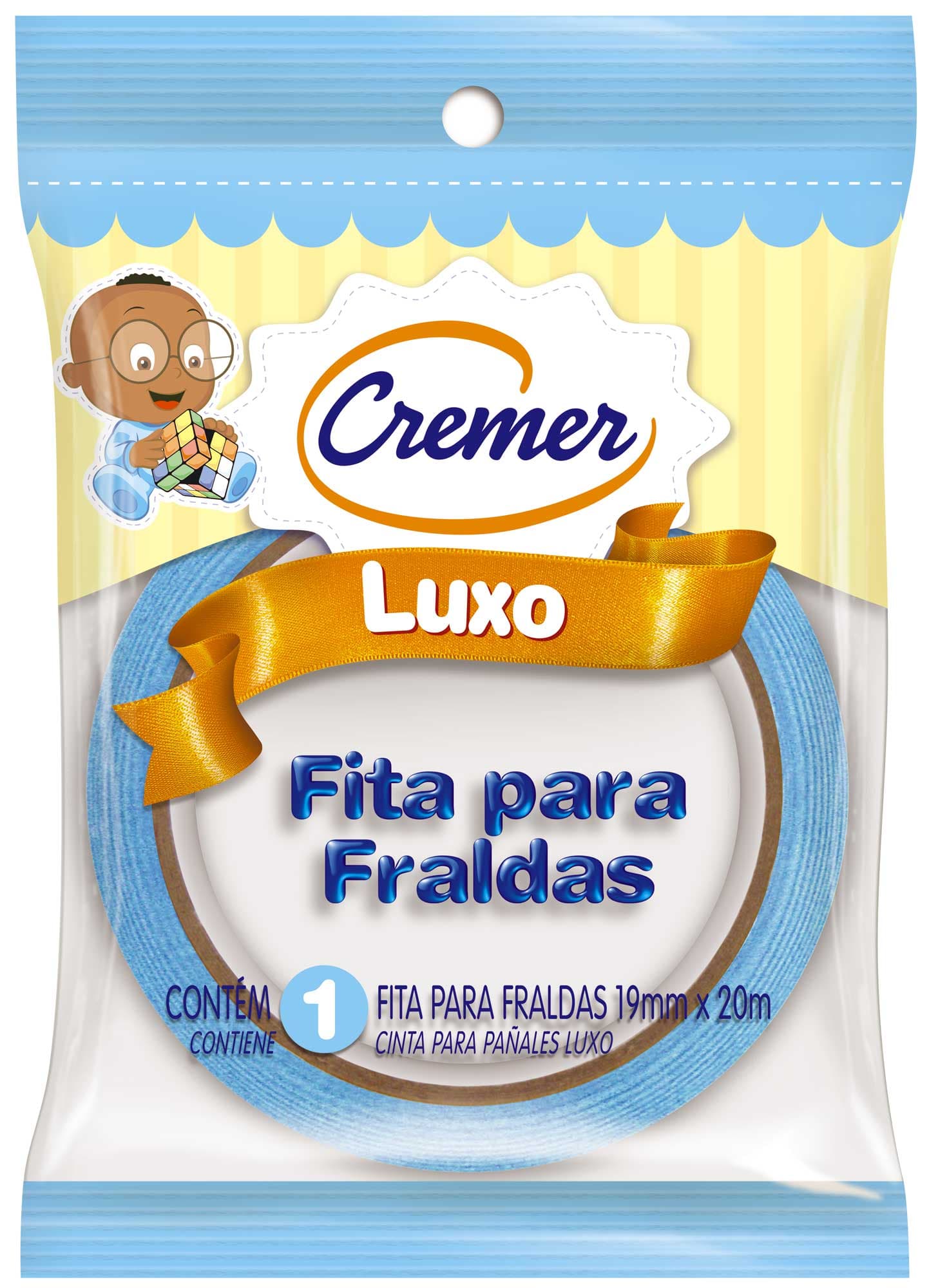 FITA PARA FRALDAS CREMER AZUL 20MT