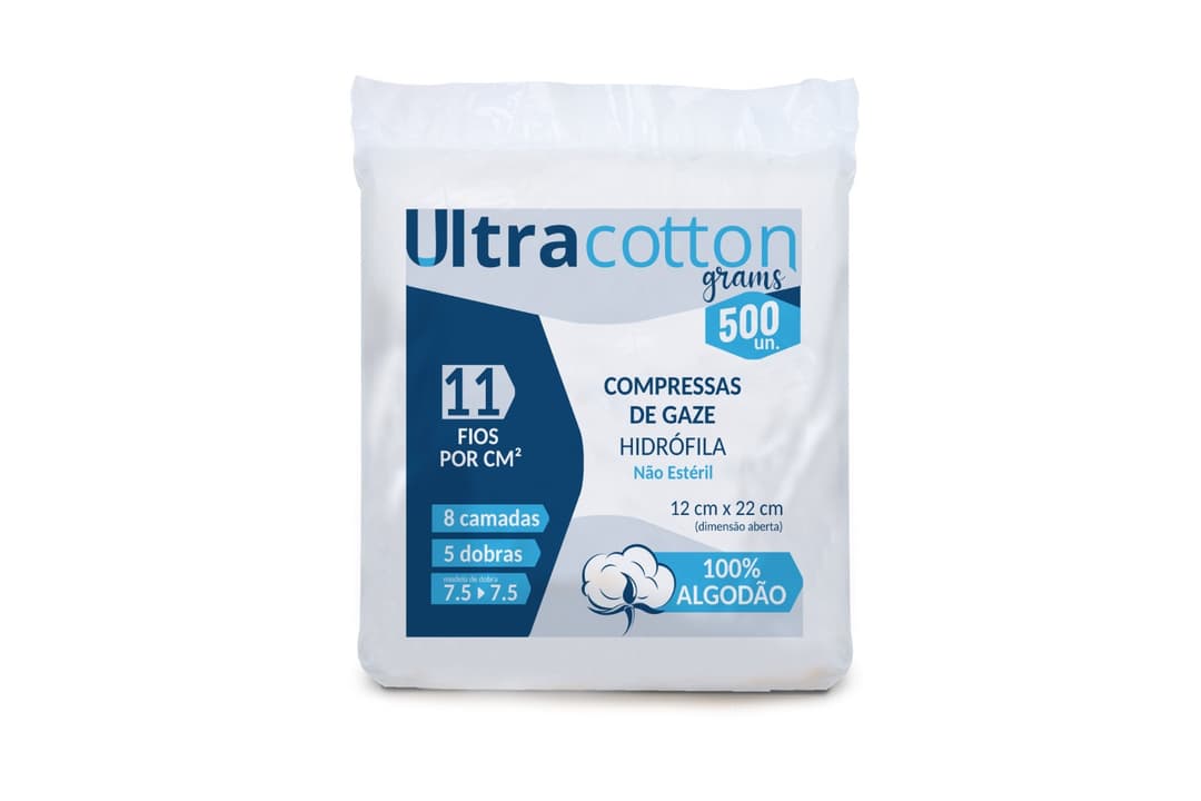 COMPRESSA GAZE ULTRACOTTON 11 FIOS COM 500 UN 