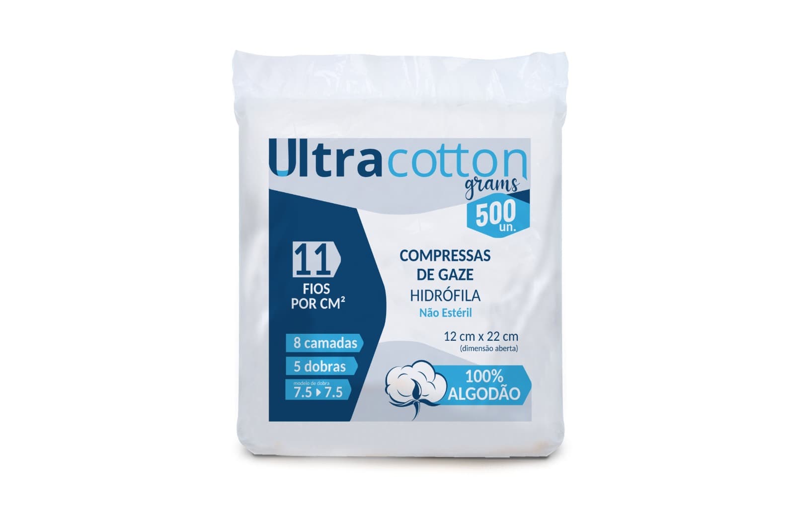 COMPRESSA GAZE ULTRACOTTON 11 FIOS COM 500 UN 