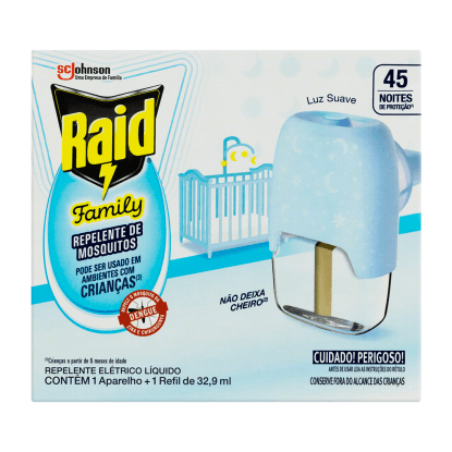 RAID APARELHO + 1 REFIL LÍQUIDO FAMILY