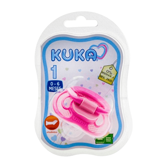 CHUPETA KUKA VENTIDALA COM ARGOLA ROSA REF-2537