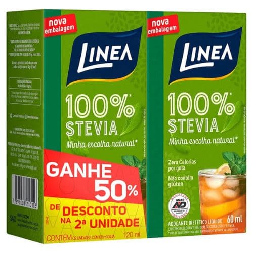 ADOCANTE LINEA LIQUIDO 2X060ML STEVIA 