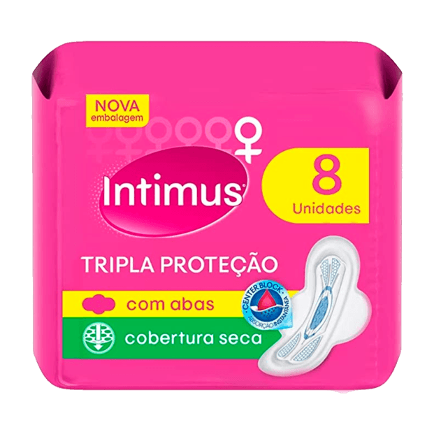 ABSORVENTE INTIMUS TRIPLA PROTECAO 08UN SECA COM ABAS