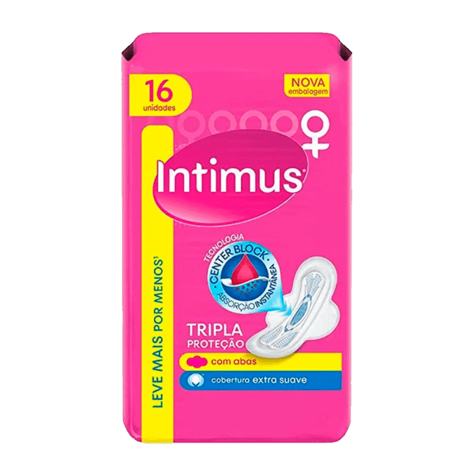 ABSORVENTE INTIMUS GEL TRIPLA PROTEÇÃO SUAVE C/ABAS L16P14UN