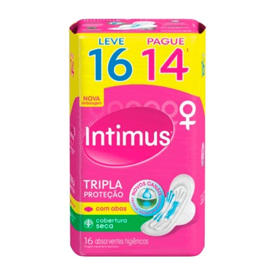 ABSORVENTE INTIMUS GEL TRIPLA PROT. SECA COM ABAS L16P14UN