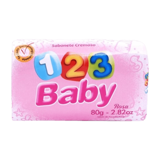 SABONETE 1 2 3 BABY ROSA 80GR