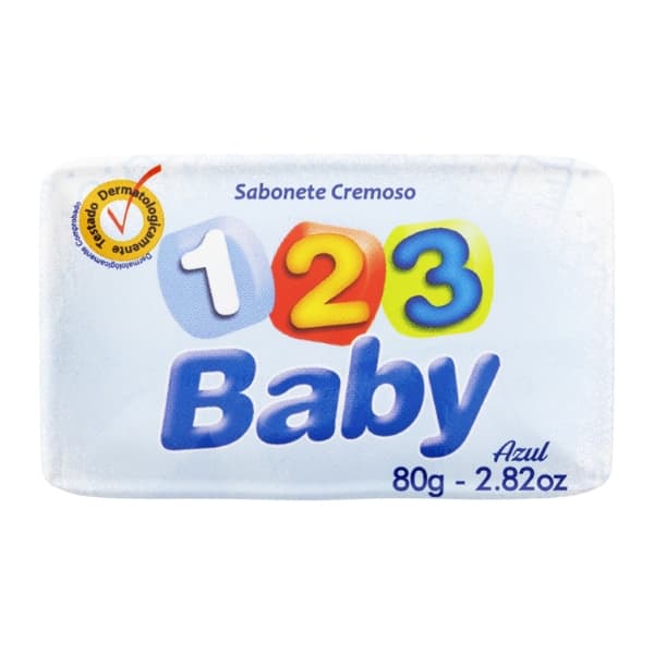 SABONETE 1 2 3 BABY AZUL 80GR