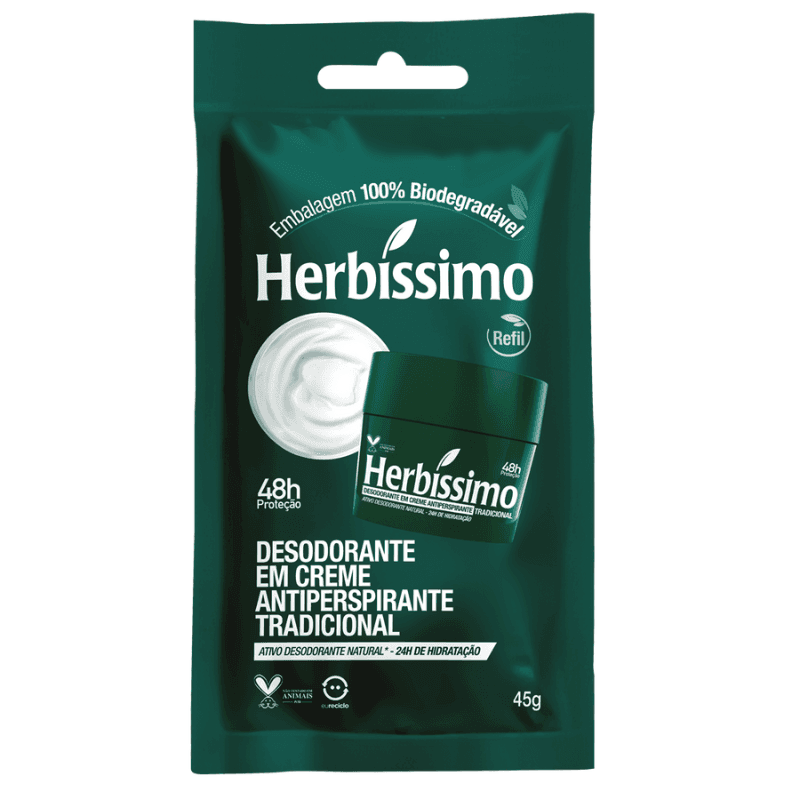 REFIL DESODORANTE HERBISSIMO CREME TRADICIONAL 45G