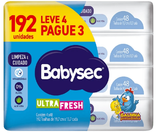 LENCO UMEDECIDO BABYSEC PACK 4X48UN