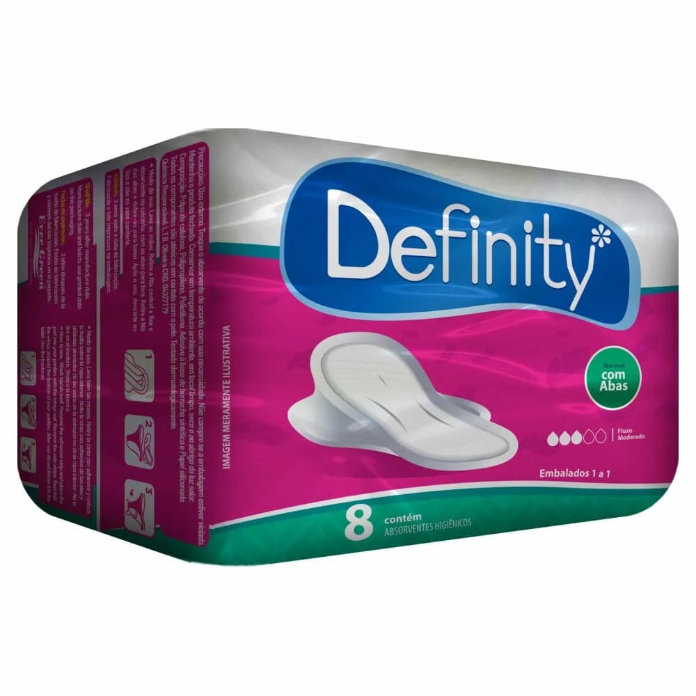 ABSORVENTE DEFINITY SUAVE COM ABAS 8UN