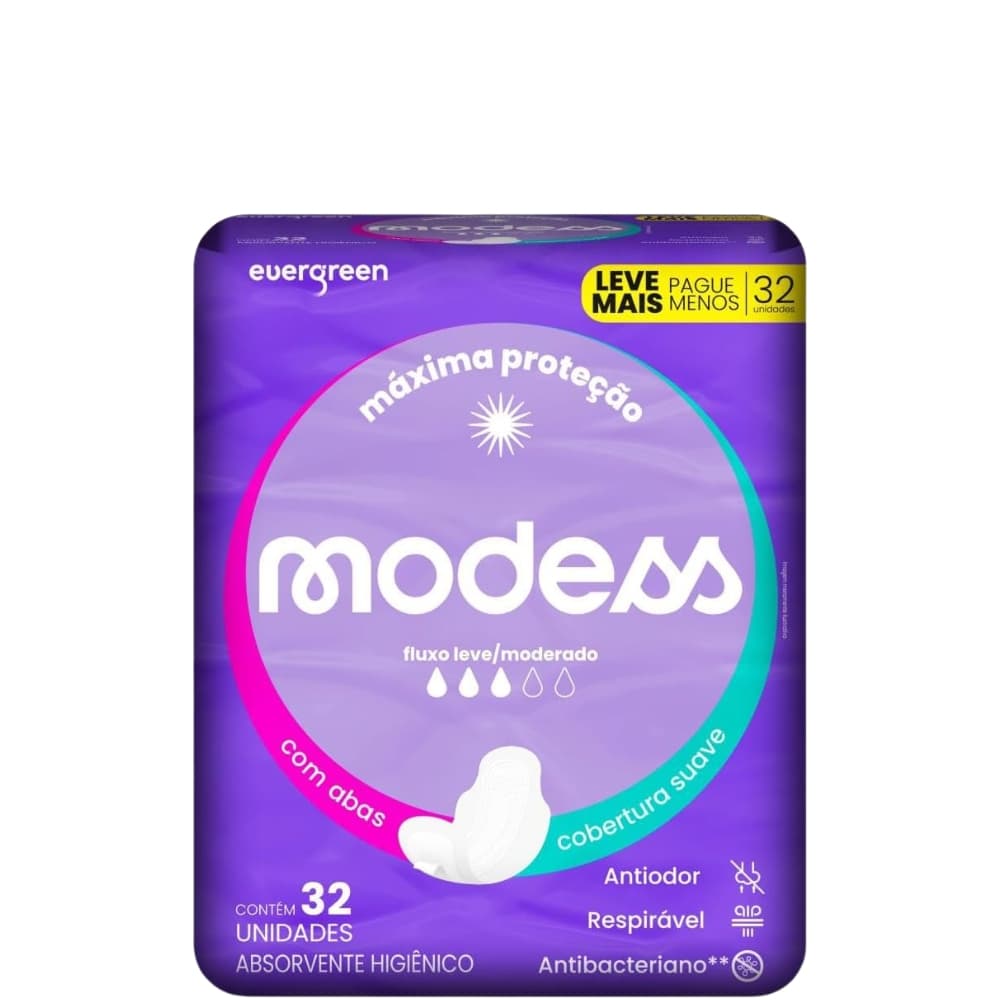 ABSORVENTE MODESS SUAVE 32UN COM ABAS