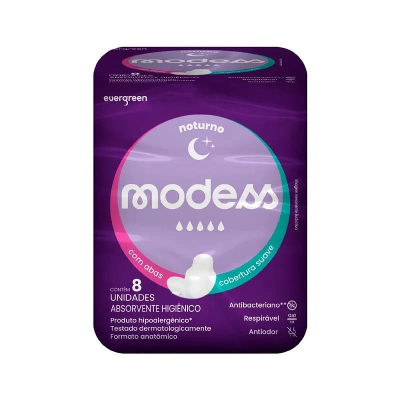 ABSORVENTE MODESS NOTURNO SUAVE 08UN COM ABAS 