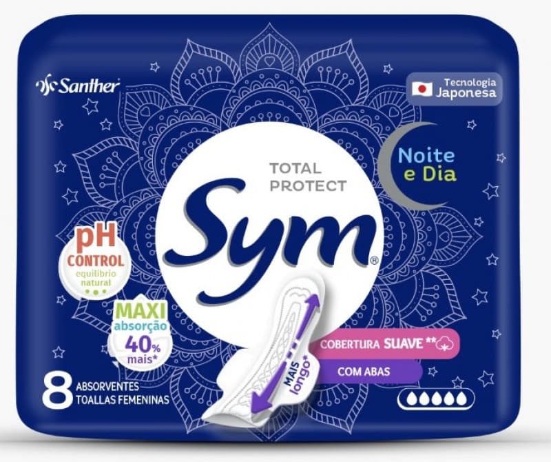 ABSORVENTE SYM NOTURNO COM ABAS 8UN