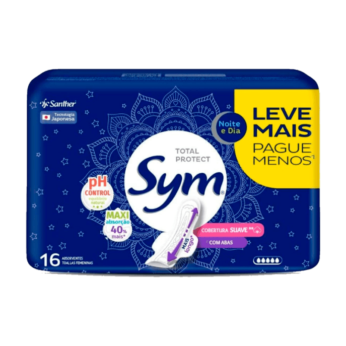 ABSORVENTE SYM NOTURNO COM ABAS L16P14UN