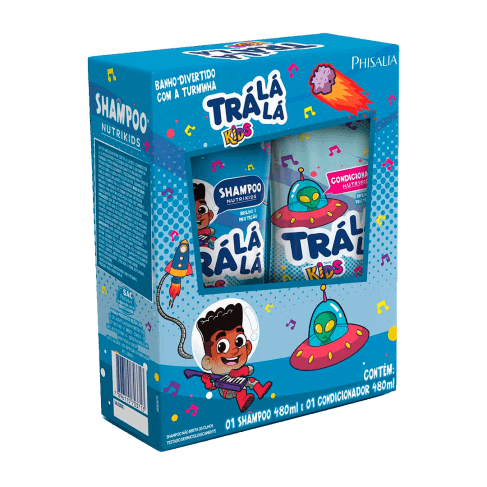 KIT TRÁ LÁ LÁ SHAMPOO + CONDICIONADOR KIDS NUTRI AZUL 480ML
