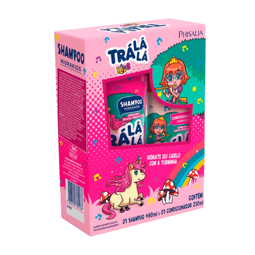 KIT TRÁ LÁ LÁ SHAMPOO + CONDICIONADOR KIDS HIDRA ROSA 480ML