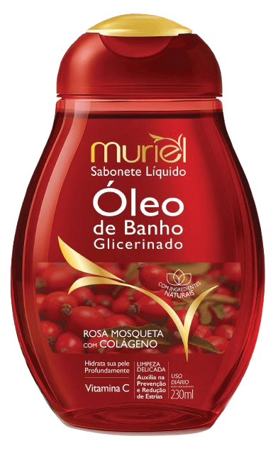 SABONETE LÍQUIDO MURIEL ÓLEO DE BANHO ROSA MOSQUETA 230ML