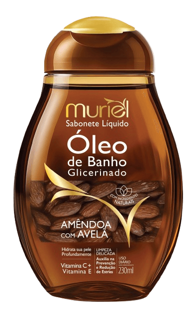 SABONETE LÍQUIDO MURIEL ÓLEO DE BANHO AMÊNDOA C/ AVELÃ 230ML
