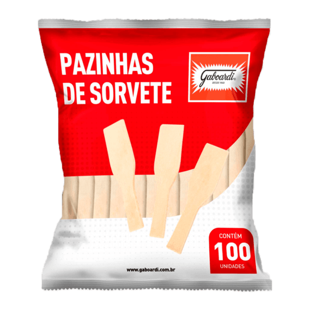 PAZINHA SORVETE GABOARDI COMUM 100 UN