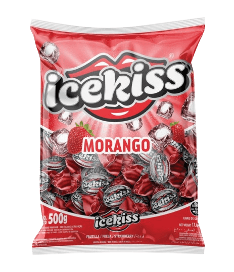 BALA ICEKISS 500GR MORANGO 
