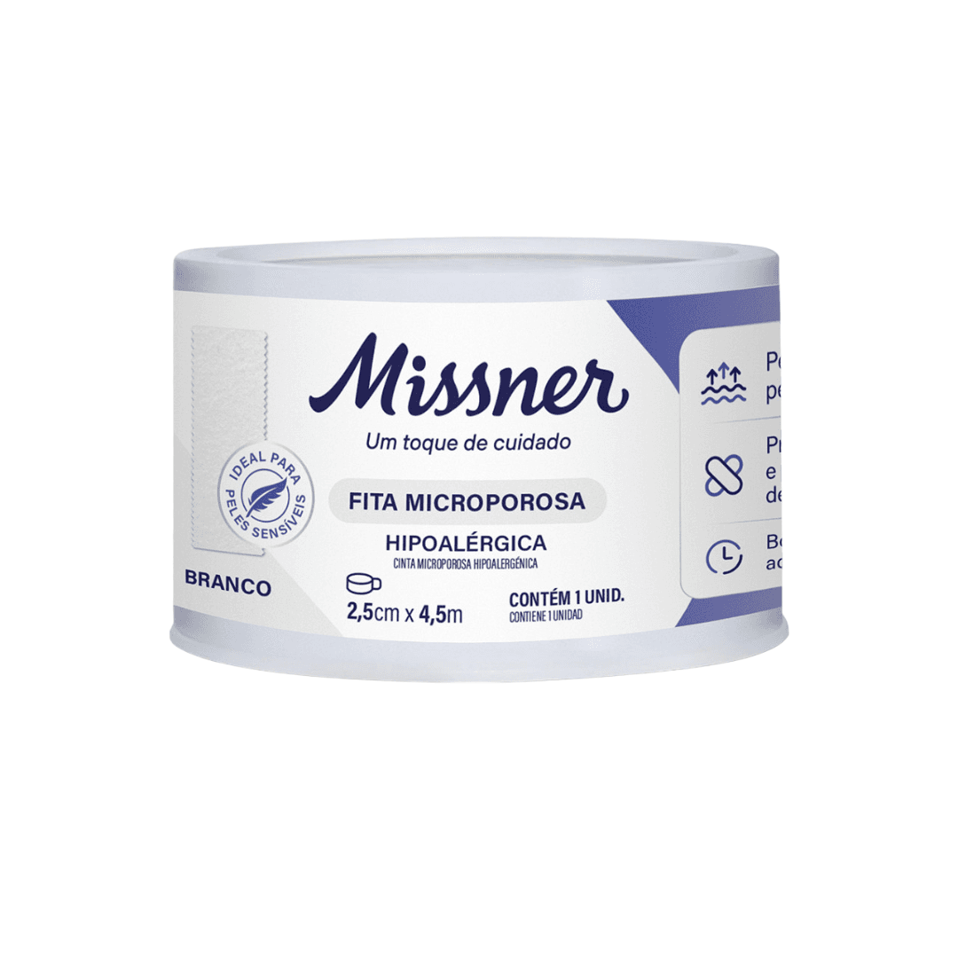 FITA MICROPOROSA MISSNER 2,5CMX4,5M BRANCO 