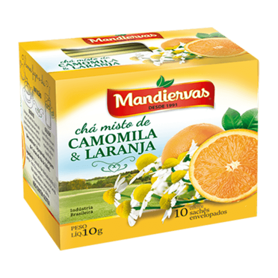 CHÁ MANDIERVAS CAMOMILA COM LARANJA 10GR