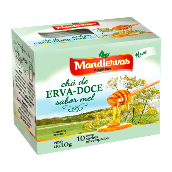 CHÁ MANDIERVAS ERVA DOCE SABOR MEL 10GR