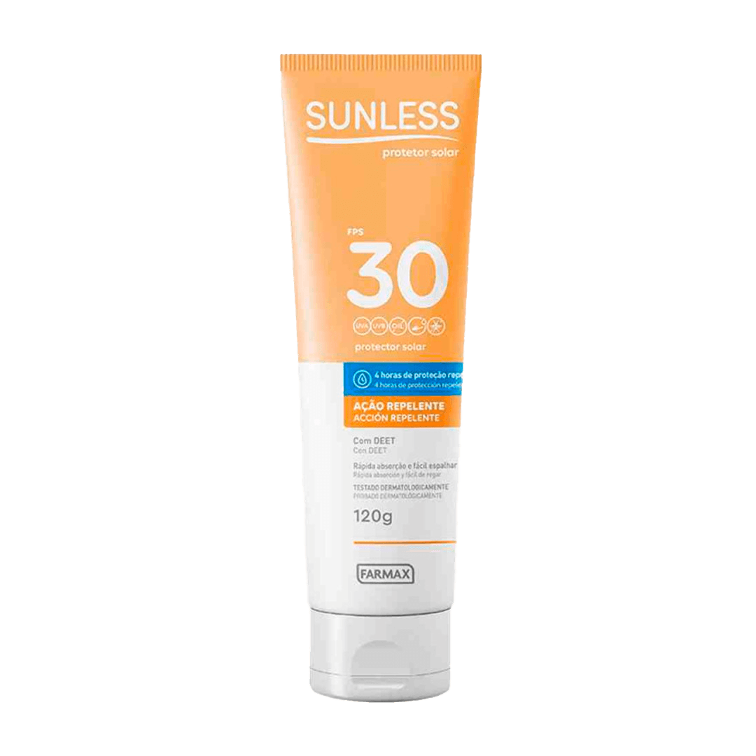 PROTETOR SOLAR SUNLESS FPS-30 AÇÃO REPELENTE 120GR