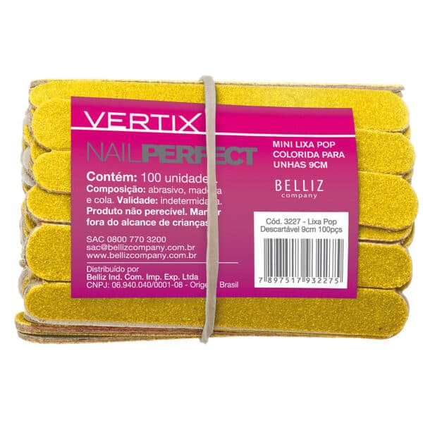 LIXA POP DESCARTAVEL 9CM 100PCS VERTIX REF 3227