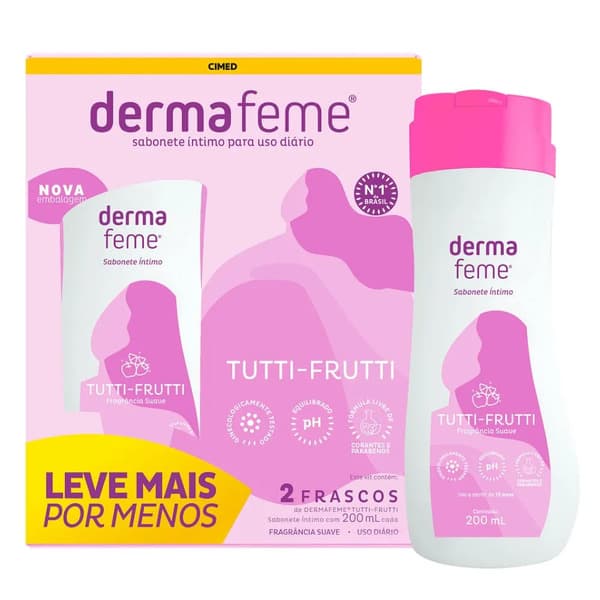 KIT SABONETE LIQUIDO INTIMO DERMAFEME TUTTI 2X200ML
