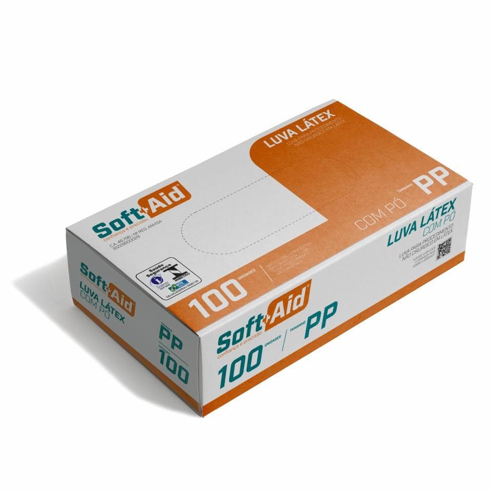 LUVA PROCED SOFTAIDLATEX  PP 100 UN