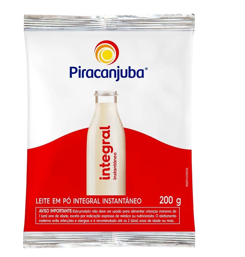 LEITE EM PÓ PIRACANJUBA INTEGRAL INSTANTÂNEO SACHÊ 200GR